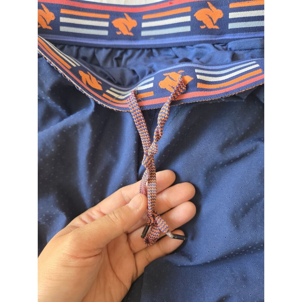 Rabbit RAD Performance Running Shorts Navy Blue Lined Quick Dry Medium Training - Picture 5 of 10